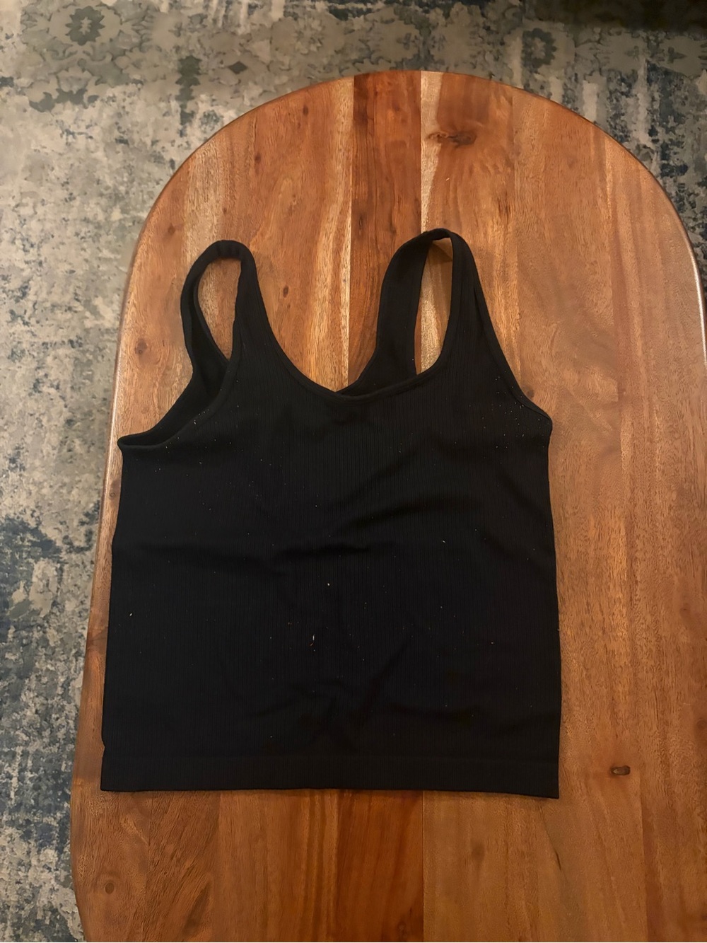 a new day Black Ribbed Tank Bra Top